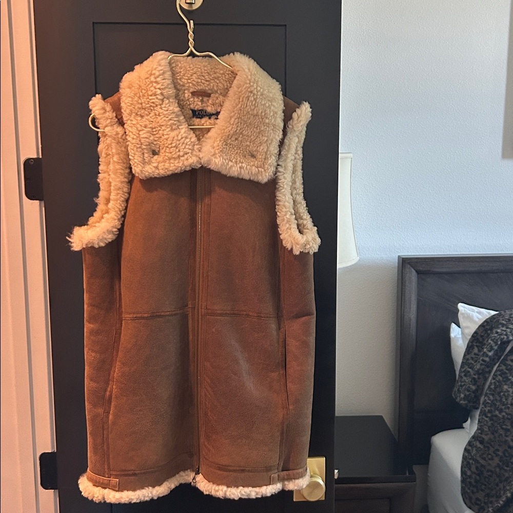 Ralph Lauren Cream Shearling Vest